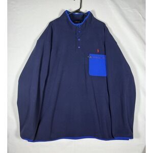NWT Polo Ralph Lauren Jacket Men's 4XLT Tall Blue 1/4 Snap Fleece Pullover